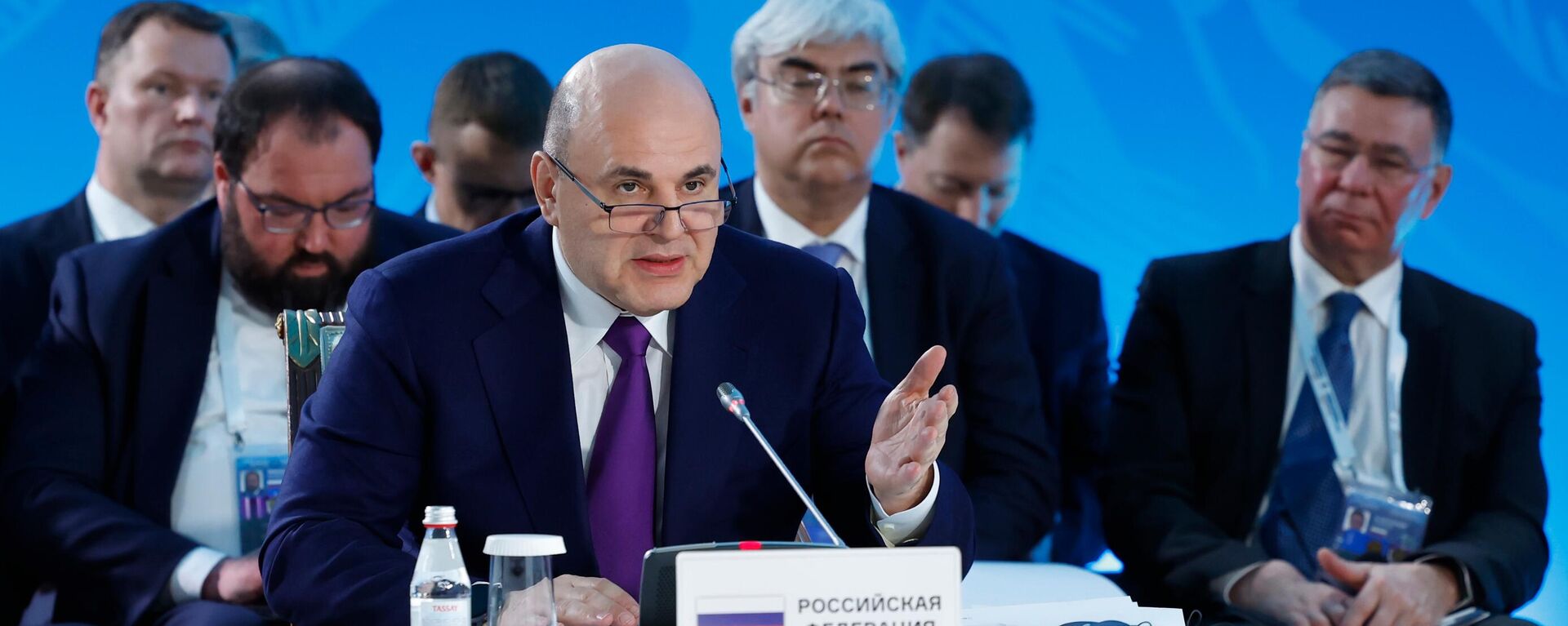 Председатель правительства РФ Михаил Мишустин на форуме Digital Almaty 2025. - Sputnik Таджикистан, 1920, 31.01.2025